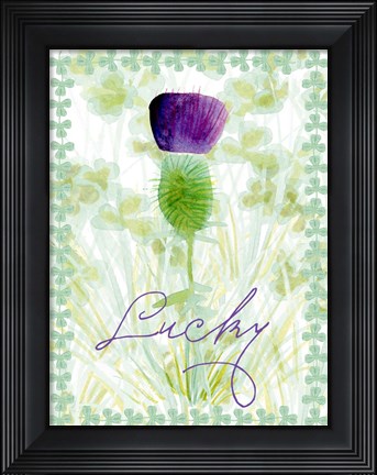 Framed Lucky Shamrock I Print