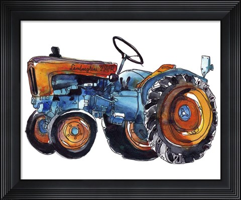 Framed Tractor Study II Print