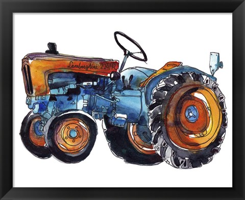 Framed Tractor Study II Print