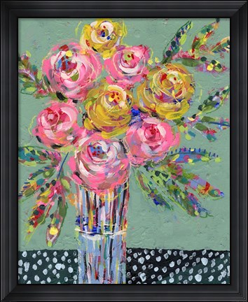 Framed Bright Colored Bouquet I Print