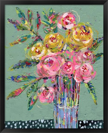 Framed Bright Colored Bouquet II Print