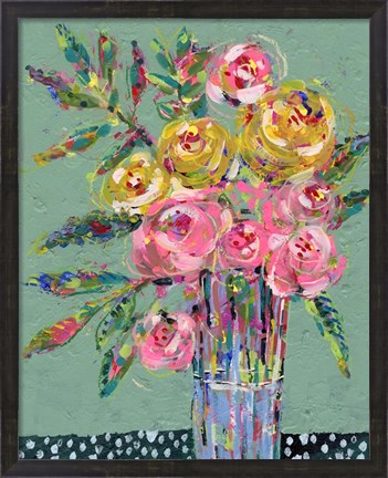 Framed Bright Colored Bouquet II Print