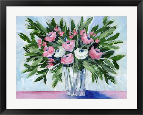 Framed Rosy Bouquet II Print
