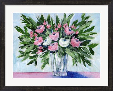 Framed Rosy Bouquet II Print