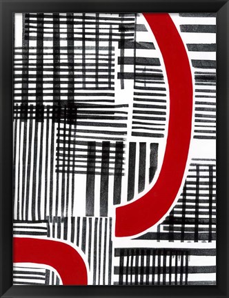 Framed Red Interrupted I Print