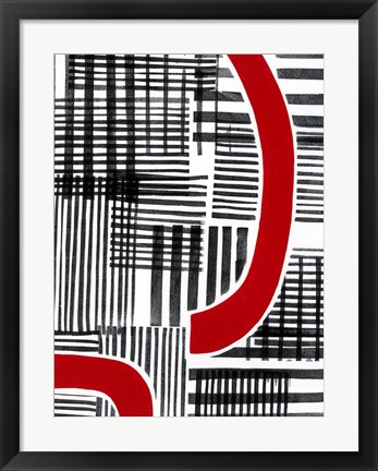 Framed Red Interrupted I Print