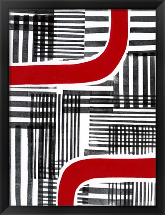 Framed Red Interrupted II Print