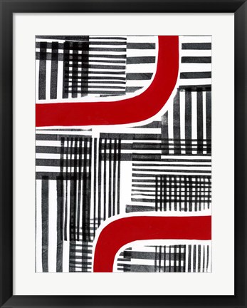 Framed Red Interrupted II Print