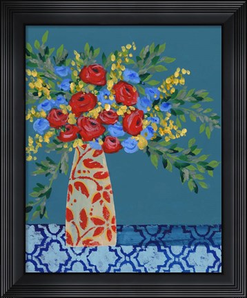 Framed Gathering of Flowers II Print