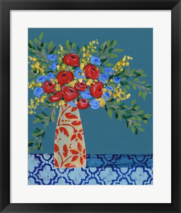 Framed Gathering of Flowers II Print