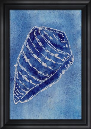 Framed Cerulean Shells II Print