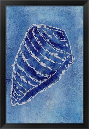 Framed Cerulean Shells II Print