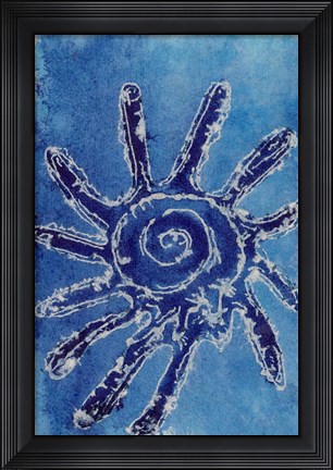 Framed Cerulean Shells V Print
