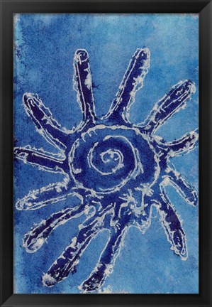Framed Cerulean Shells V Print