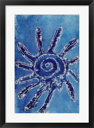 Framed Cerulean Shells V Print