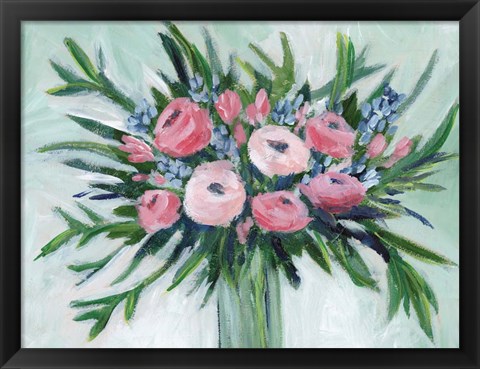 Framed Pink Rosette Bouquet II Print