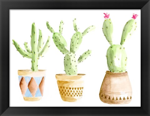 Framed Patterned Pots I Print