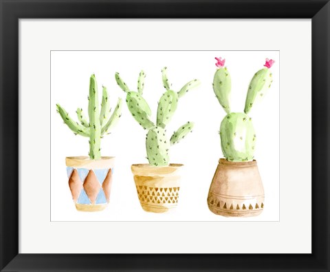 Framed Patterned Pots I Print