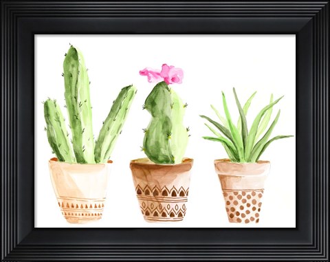 Framed Patterned Pots II Print