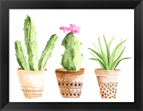 Framed Patterned Pots II Print