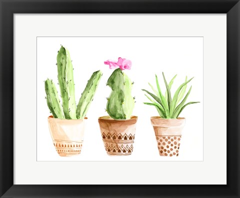 Framed Patterned Pots II Print