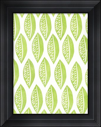 Framed Lino Leaf I Print