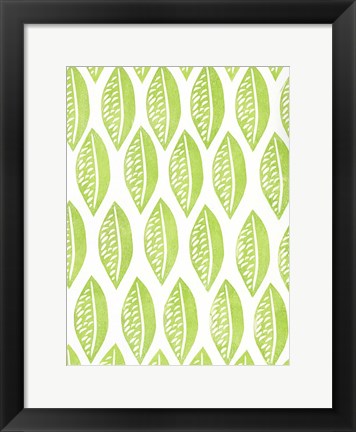 Framed Lino Leaf I Print