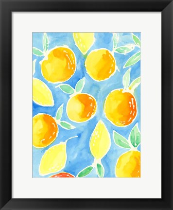 Framed Summer Citrus I Print