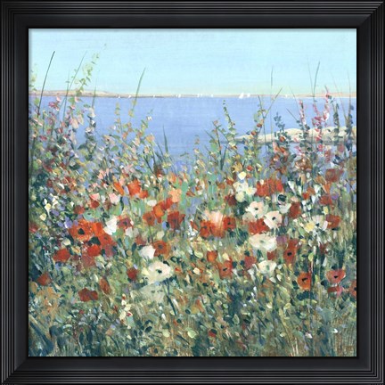 Framed Seaside Garden I Print