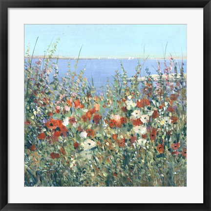 Framed Seaside Garden I Print