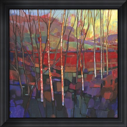 Framed Patchwork Trees II Print