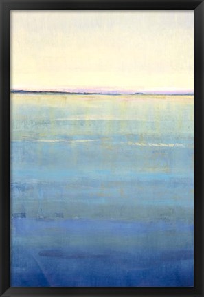 Framed Ocean Blue Horizon I Print