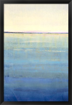 Framed Ocean Blue Horizon I Print