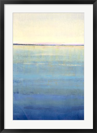 Framed Ocean Blue Horizon I Print