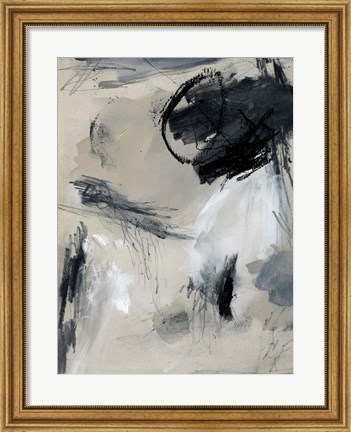 Framed Scribble Abstract I Print