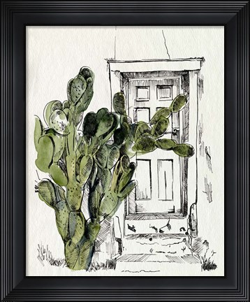 Framed Cactus Door I Print