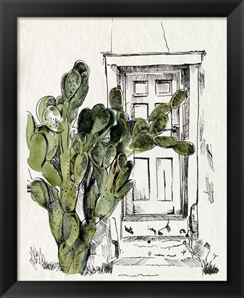 Framed Cactus Door I Print