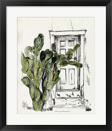 Framed Cactus Door I Print