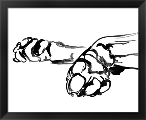 Framed Linear Paws II Print