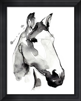 Framed White Stallion I Print