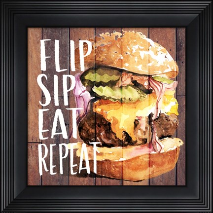 Framed Chillin' &amp; Grillin' I Print