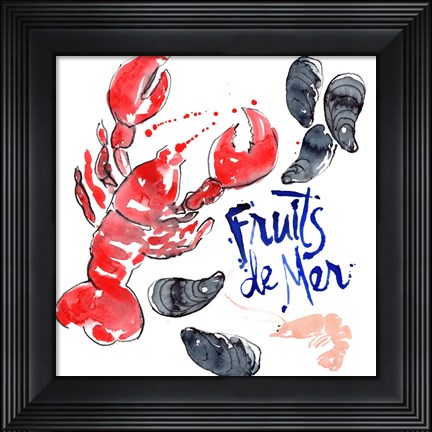 Framed Fruits De Mer I Print