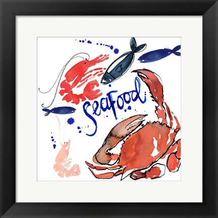 Framed Fruits De Mer II Print