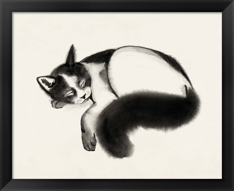 Framed Cat Laze I Print