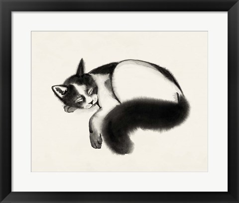 Framed Cat Laze I Print