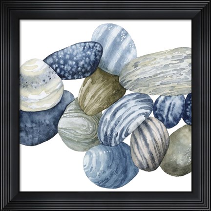 Framed Found Pebbles I Print