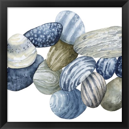 Framed Found Pebbles I Print