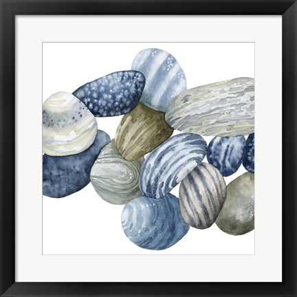 Framed Found Pebbles I Print