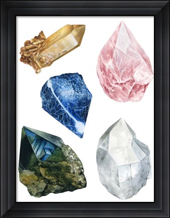 Framed Healing Crystals I Print