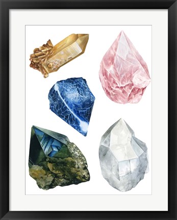 Framed Healing Crystals I Print